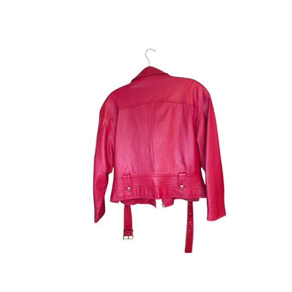 Wilson’s Vintage Red 100% Leather Motorcycle Jacket sz XL - Picture 3 of 7